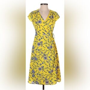 Floral midi wrap dress